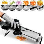 LMETJMA Einstellbarer Mandolinenhobel, Gemüseschneider aus Edelstahl, Kartoffel-, Tomaten-, Zwiebel-, Karottenschneider JT213