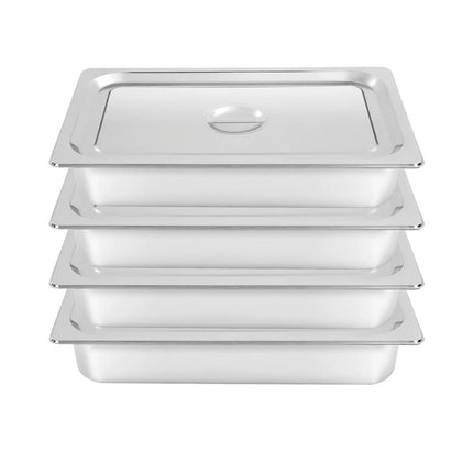 4 pentole da tavolo con coperchio, scalda vivande per buffet, contenitore per alimenti in acciaio inossidabile per uso commerciale e domestico