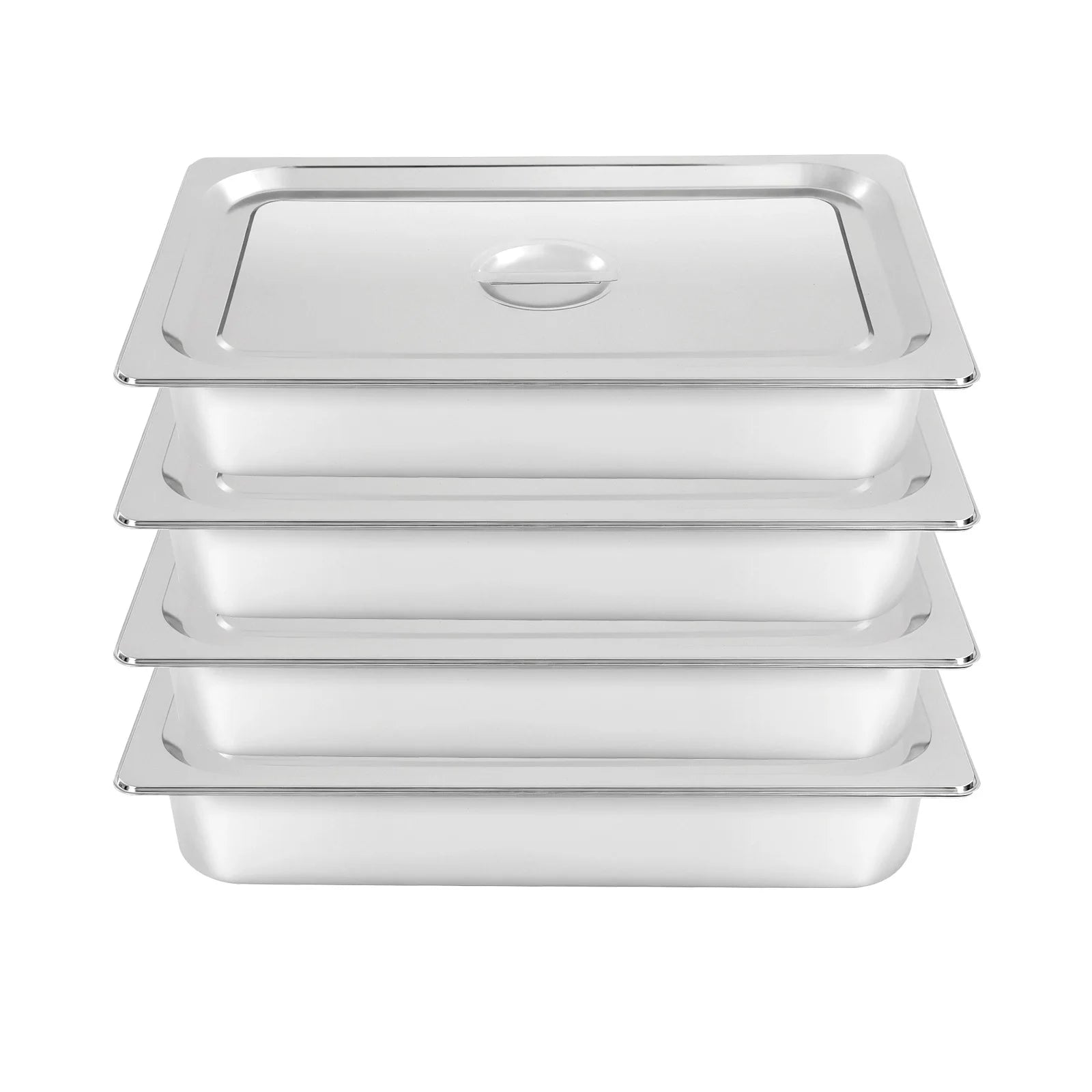 4 pentole da tavolo con coperchi, scaldavivande per buffet, contenitore per alimenti in acciaio inossidabile per uso commerciale e domestico