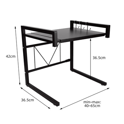 Kitchen Microwave Shelf, 2-Tier Microwave Rack - Expandable - for Spices, Cans, Bottles, Up to 25 kg (42 cm (40-65 cm))