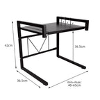 Küchen-Mikrowellenregal, 2-lagiges Mikrowellenregal – ausziehbar – für Gewürze, Dosen, Flaschen, bis zu 25 kg (42 cm (40–65 cm)