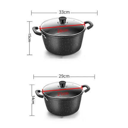 Maifan Non-stick Universal Stone Soup Pot with Lid Kitchen Home Cooking Double-Ear Cookware Gas Induction Cooker