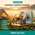 Arrango Solarbetriebener Standventilator, neigbar, leise, 3 Geschwindigkeiten, mit abnehmbarem Solarpanel für Wohnmobil, Angeln, Kühlung bei Stromausfall oder außerhalb des Stromnetzes