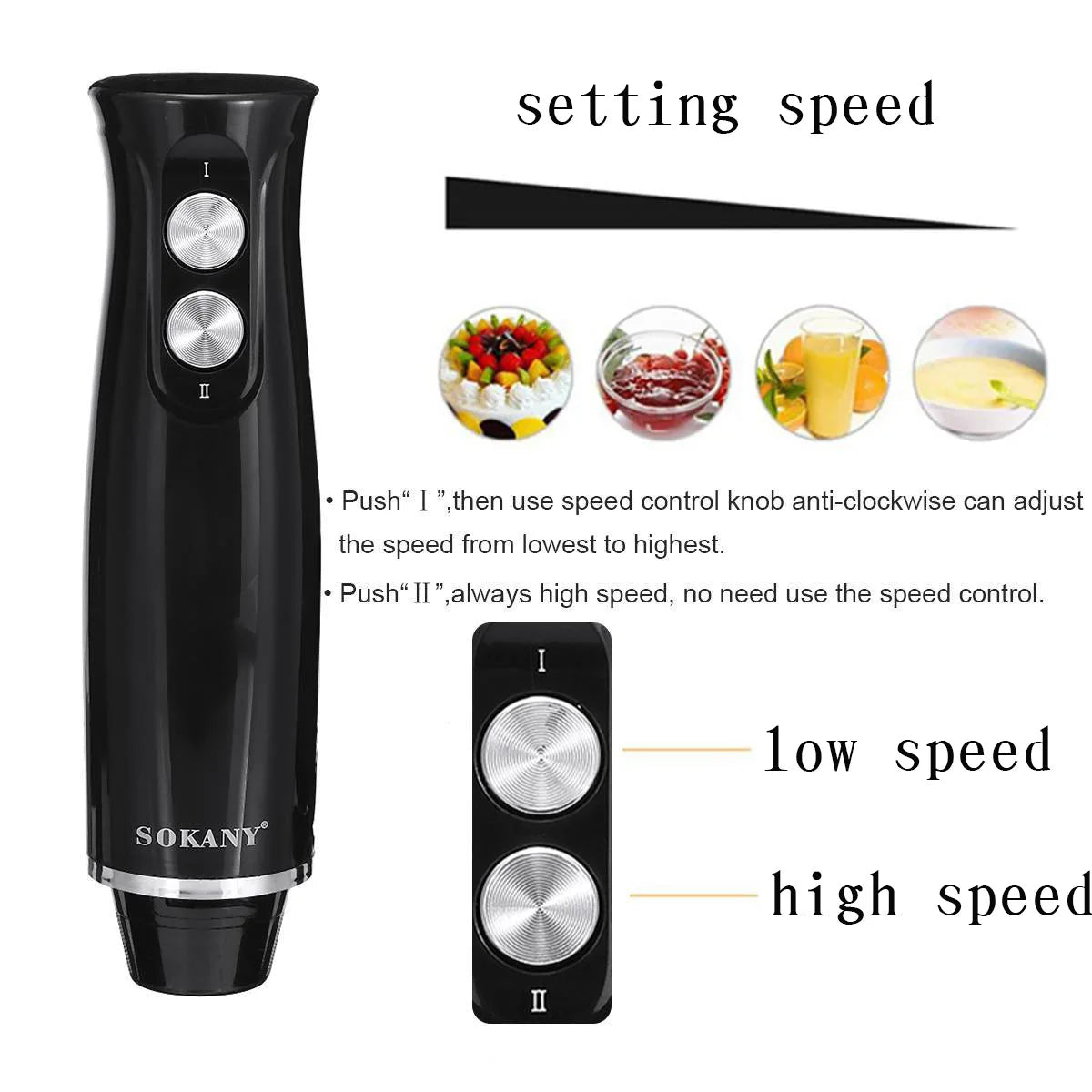Edelstahl 4-in-1 Stabmixer Set, Handmixer, Gemüseschneider und Fleischwolf, Smoothie Maker