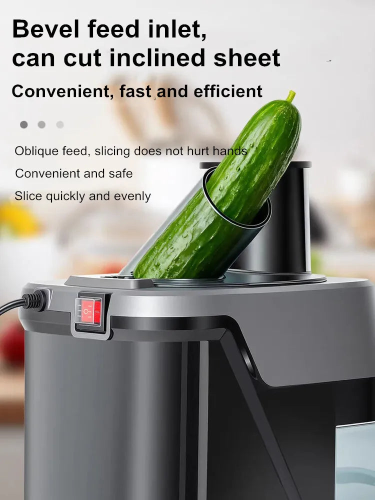 4-in-1 Elektrischer Gemüseschneider, Automatischer Küchenroboter, Kleines Haushaltsgerät zum Kochen, Hochleistungs-Fleischwolf für Zuhause