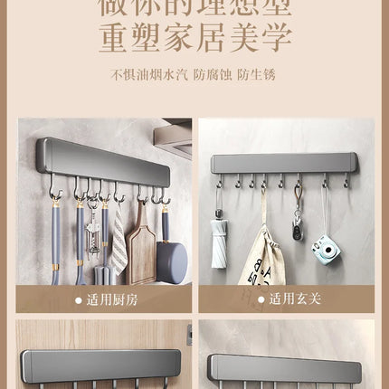 Scaffale da cucina senza foratura Mensole a parete Accessori da cucina con organizer porta cucchiaio e gancio mobile