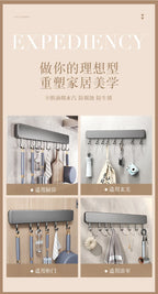 Scaffale da cucina non perforato Scaffali montati a parete Accessori per utensili da cucina con organizer porta cucchiaio con gancio mobile