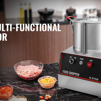 SucceBuy 6L 15L Robot da cucina e tritatutto per verdure in acciaio inossidabile per uso alimentare con 2 lame extra per tritare verdure e carne