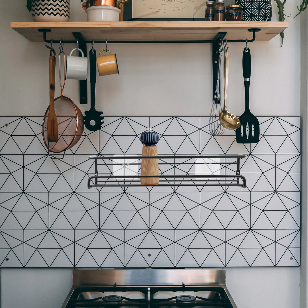 Set di 2 Portaspezie da Parete per Cucina, Design Moderno Salvaspazio, Organizzatore per Bottiglie e Barattoli