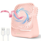 Mini ventilatore portatile USB da tavolo, flusso d'aria potente e funzionamento silenzioso, 4 velocità, vento a 180° ° Ventilatori da terra girevoli per la casa