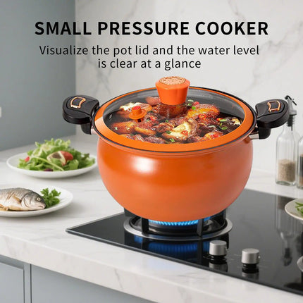 Pressure Cooker Non-stick Pot Non-stick Fast Heating with Clear Lid for Boiling Cooking Food Soup Home Induction Cooktops