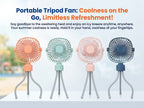 Ventilatore ricaricabile USB con treppiede flessibile, silenzioso e ad alta potenza, portatile per scrivania, passeggini e campeggio