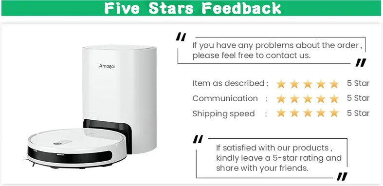 Arnagar Smart Home Saug- und Wischroboter mit automatischer Entleerung, App-Steuerung, 12000Pa, VSLAM, 5200mAh, geräuscharm für Teppichreinigung