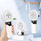 Ventilatore portatile, mini ventilatore, ventilatore portatile ricaricabile con batteria da 4000 mAh, 5 velocità, display, ventilatore USB pieghevole per concerti, viaggi, estate, ufficio, casa, regalo