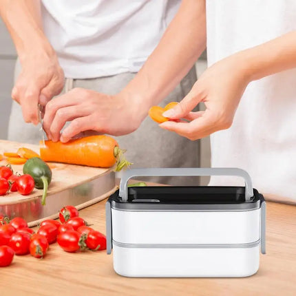 Lunch Box termico Lunch Box per pasto a 2 strati con manico Insalatiera resistente alle perdite per viaggi scolastici Lavoro all'aperto Campeggio