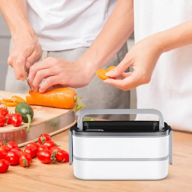 Lunch Box termico Lunch Box per pasto a 2 strati con manico Insalatiera resistente alle perdite per viaggi scolastici Lavoro all'aperto Campeggio