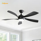Ventilatore da soffitto Sofucor da 52 pollici a 5 pale con luce e telecomando, ventilatore da soffitto DC a 6 velocità, silenzioso.