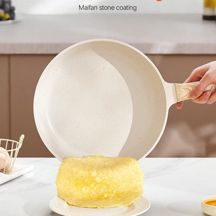 VEVOR Set di Pentole Antiaderenti in Granito con Manico, Set di Pentole a Induzione da Cucina per Camper, con Padella, Coperchi in Vetro Temperato, Bianco, 17 Pezzi