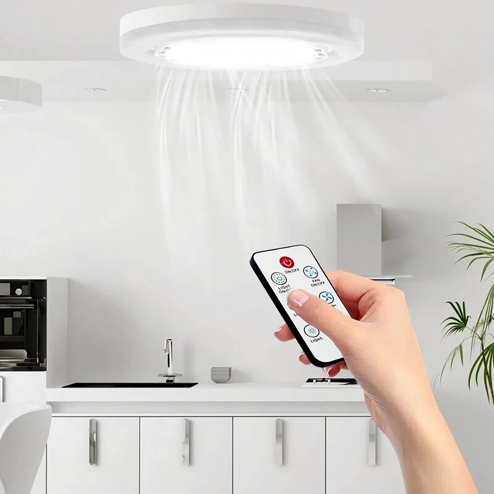Lampada Ventilatore E27 da Soffitto 30W LED Bianco con Telecomando