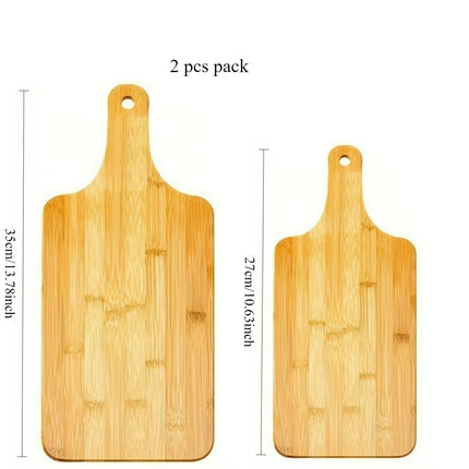 Wooden Boards with Handle, Bamboo Kitchen Cutting Boards for Pizza, Bread, Cheese, Cured Meats and Vegetables