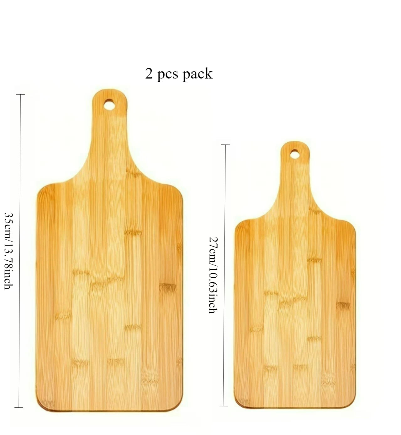 Holzschneidebretter mit Griff, Küchenschneidebretter aus Bambus für Pizza, Brot, Käse, Wurst und Gemüse