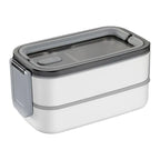 Lunchbox Thermobehälter 2-Schicht-Mahlzeit-Lunchbox mit Griff Auslaufsichere Salatschüssel für Schulreisen, Arbeit im Freien, Camping