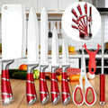9-teiliges Küchenmesser-Set mit Messerblock, Hohlgriff, Edelstahl, scharfe Kochmesser, für Zuhause, Küche, Restaurant, Geschenkidee