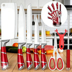 9-teiliges Küchenmesser-Set mit Messerblock, Hohlgriff, Edelstahl, scharfe Kochmesser, für Zuhause, Küche, Restaurant, Geschenkidee