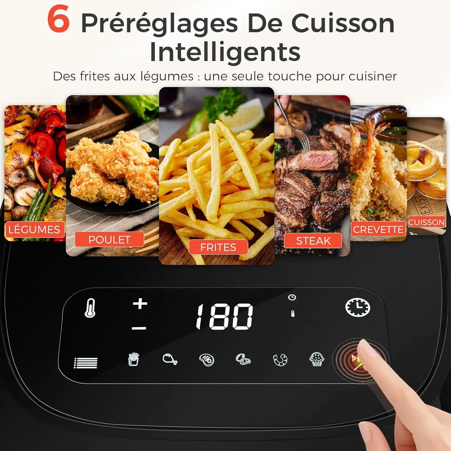 Friggitrice ad Aria 4,2L 1500W Touchscreen LED - YASHE