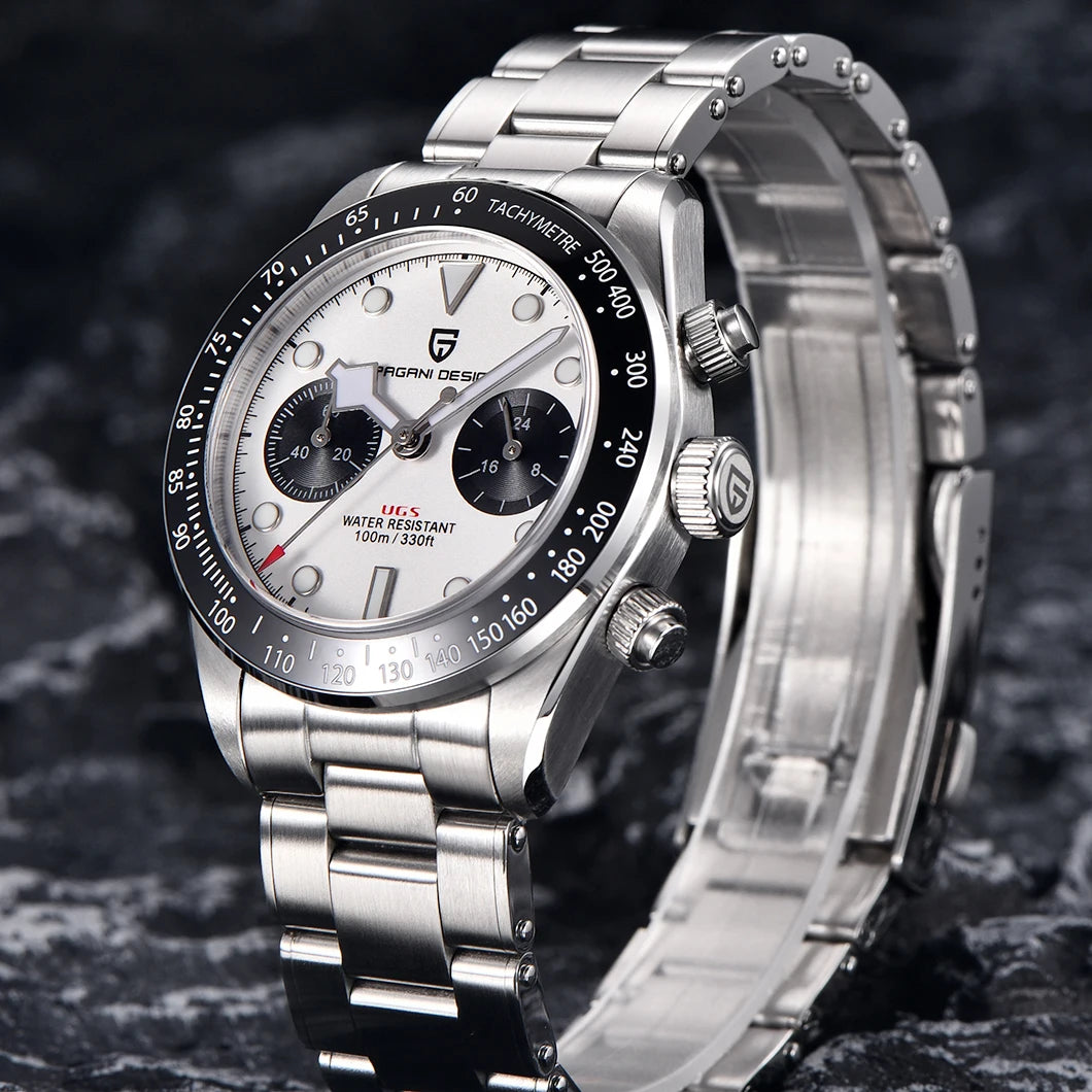 Orologio da polso PAGANI DESIGN PD1718 al quarzo cronografo vetro zaffiro acciaio inossidabile impermeabile 10 bar