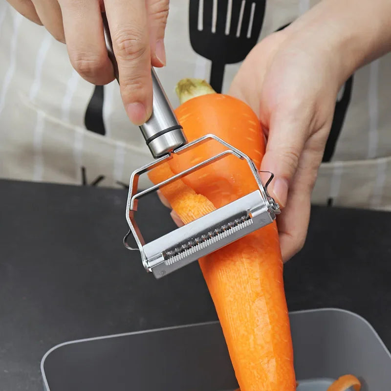 Multifunktionaler Kartoffelschäler aus Edelstahl für Küche, Obst, Gemüse, Kartoffeln, Karotten, Gurken, Julienne-Reibe, langlebiger Gemüsehobel