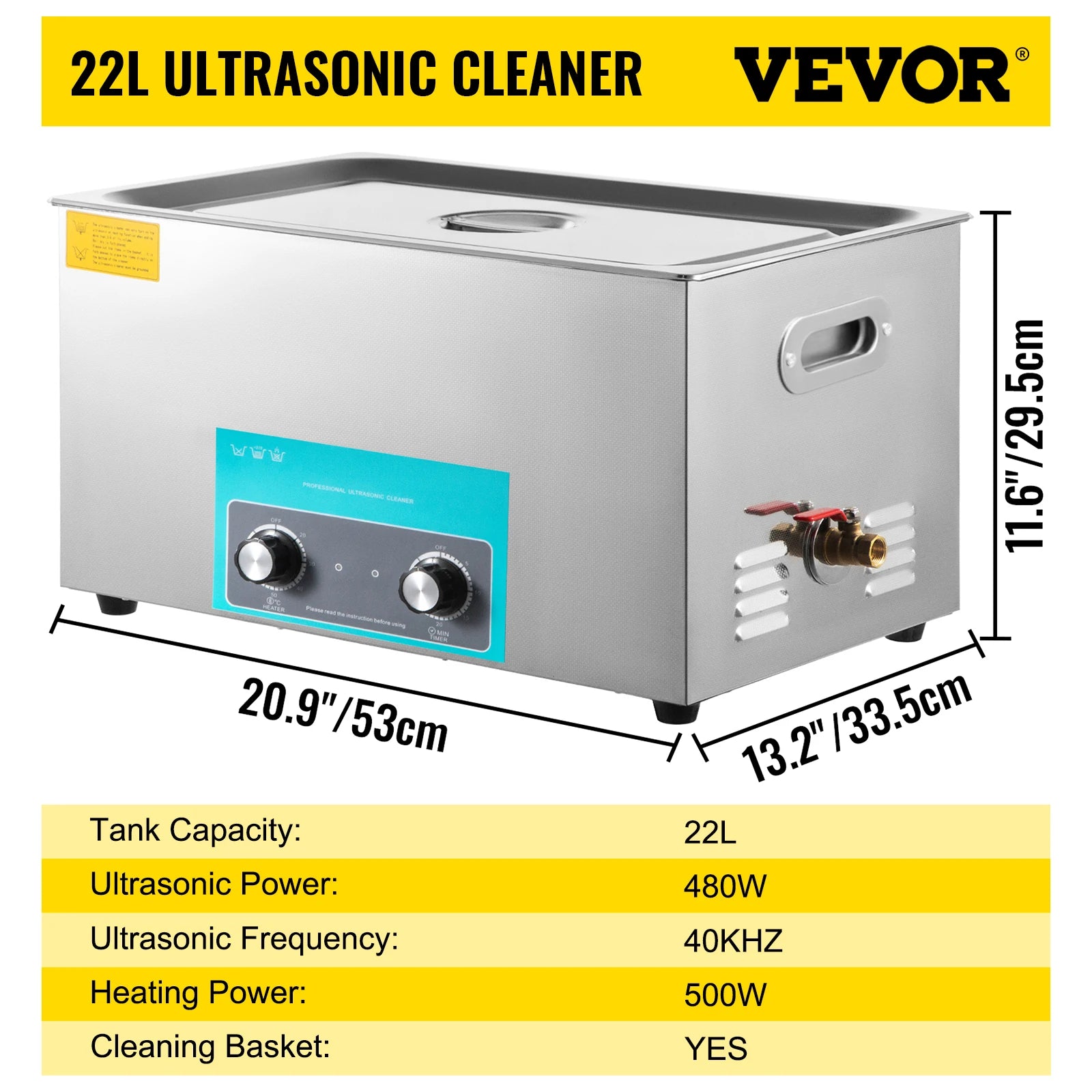 SucceBuy 3L 6L 10L 15L 22L 30L Elektrischer Ultraschallreiniger Tragbare Waschmaschine Ultraschall-Geschirrspüler für Zuhause und Büro