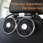 Ventilatore da auto a doppia testa a 3 velocità con clip 360 °   Ventilatore per Auto Girevole con Luce LED, Ventole di Raffreddamento Silenziose, Elettrodomestici per Auto
