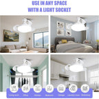 Ventilatore da soffitto JOYINLED con illuminazione e telecomando, pale retrattili a scomparsa, luce dimmerabile, silenzioso, 3 velocità per camera da letto