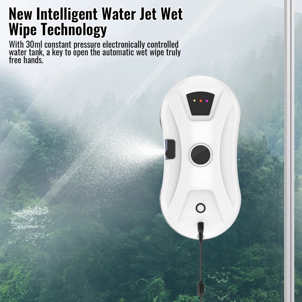 Fenstersauger-Roboter 5600Pa mit Fernbedienung, intelligenter Fenstersauger mit doppelter rotierender Wischfunktion, automatischer Wassersprühfunktion, elektrischer Roboter zur Glasreinigung