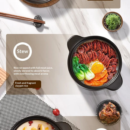 Ceramic Pots Clay Pot Gas Stove Safe Durable Heat Resistant Crack Proof Casserole Stew Soup Clay Pot Rice Cooker