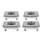 4/8 Stück Chafer-Pfannen-Buffet-Servierbehälter mit Deckel, rechteckiger Speisenwärmer-Pfannen-Servierbehälter