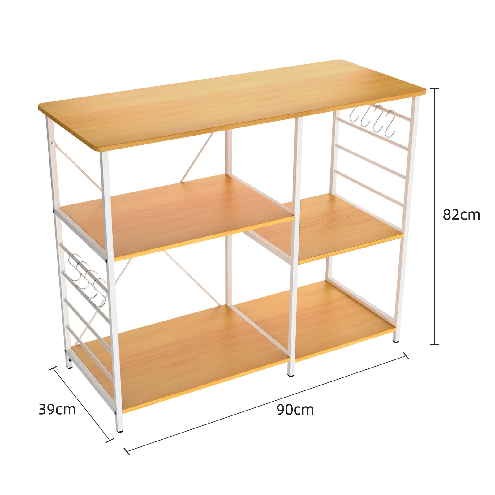 Supporto per Microonde da Cucina, a 4 Ripiani, Scaffale Multiuso Salvaspazio in Metallo per Caffetteria e Soggiorno