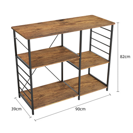 Kitchen Microwave Stand, 4-Tier, Space-Saving Multi-Purpose Metal Shelf for Coffee Shop and Living Room