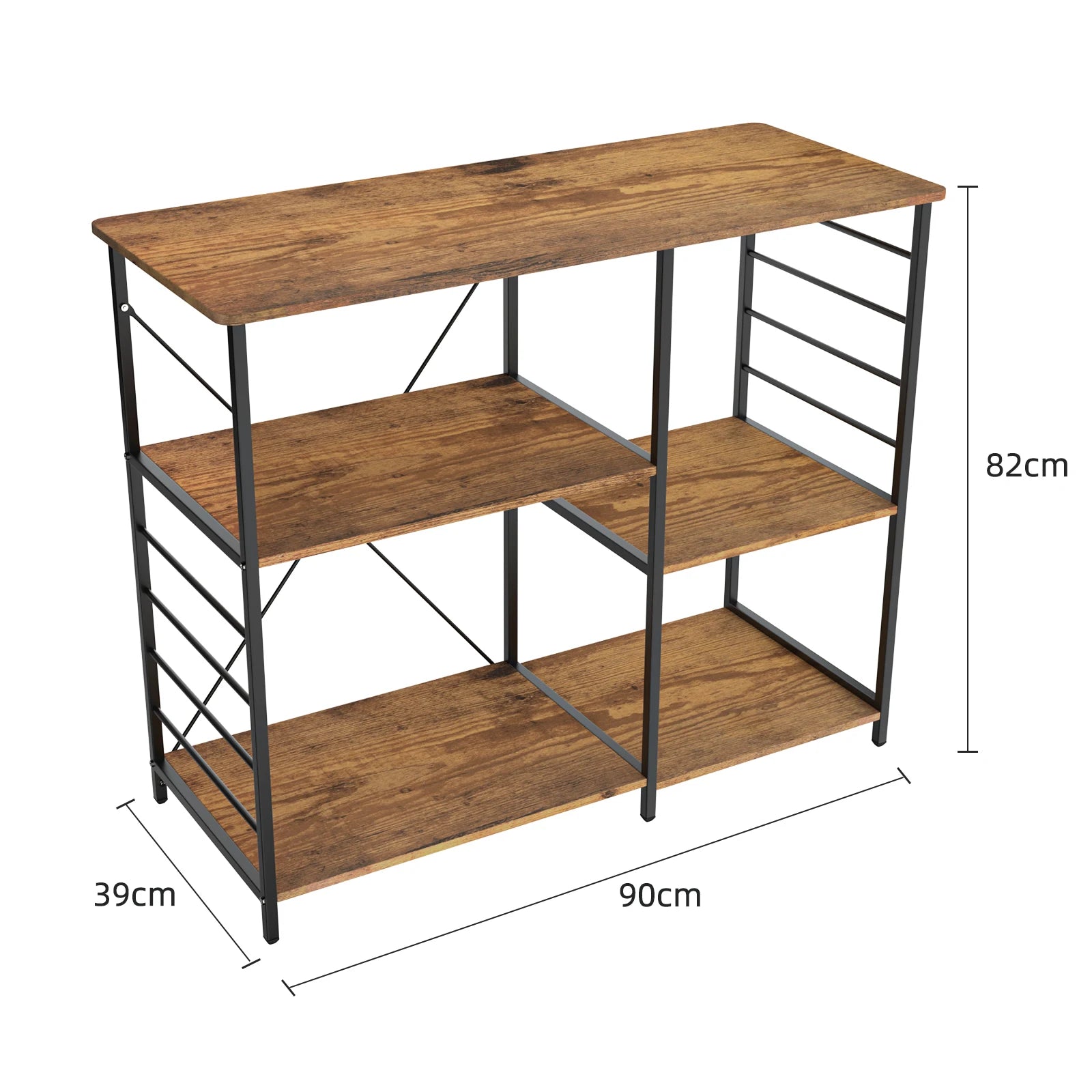 Supporto per Microonde da Cucina, a 4 Ripiani, Scaffale Multiuso Salvaspazio in Metallo per Caffetteria e Soggiorno
