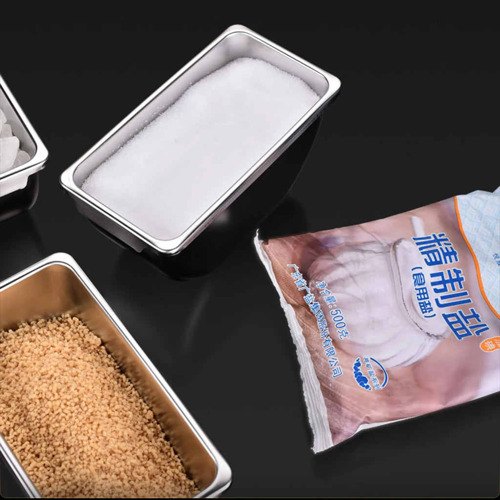 Silberne Obstschale aus Edelstahl mit 4 Fächern, Obstaufbewahrungsbox für den Haushalt, Gewürzbox für Küchen, Restaurants, Bars