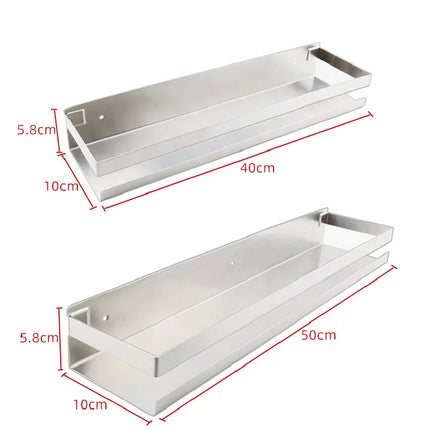 Stainless Steel Spice Rack No Drilling, Wall Mounted Organizer for Kitchen and Bathroom, Home Storage Organizer