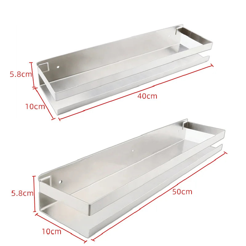 Portaspezie in Acciaio Inox Senza Foratura, Organizzatore da Parete per Cucina e Bagno, Organizzatore per Stoccaggio Domestico