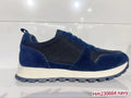 Herren-Freizeitschuhe aus Wildleder und Mesh, Navy-Blau, atmungsaktive Sneaker mit Schnürsenkeln, bequeme Schuhe mit dicker Sohle für den täglichen Gebrauch