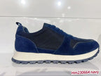 Herren-Freizeitschuhe aus Wildleder und Mesh, Navy-Blau, atmungsaktive Sneaker mit Schnürsenkeln, bequeme Schuhe mit dicker Sohle für den täglichen Gebrauch