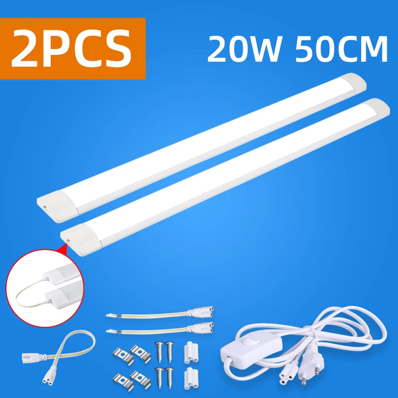 Luci a led Lampada da cucina sotto l'armadio A85-220V 10w 20w Tubo a led super luminoso con linea di interruttori da 1,8 m per lampade da interno per la camera da letto di casa