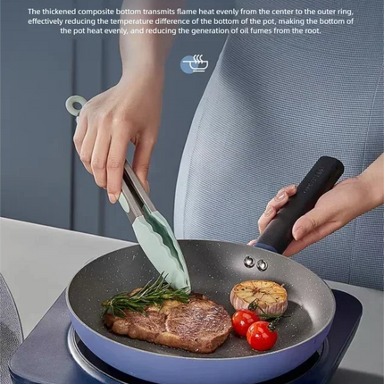 Non-stick Pan Granite Stone Coating Frying Pan Omelette Pan Die-cast Aluminium Onion Soup Pot Work Pot Kitchen Cookware (Blue)