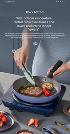 Padella antiaderente Padella Rivestimento in pietra di granito Padella per frittata Pentola per zuppa di cipolla in alluminio pressofuso Pentola da lavoro Pentole da cucina (Blu)