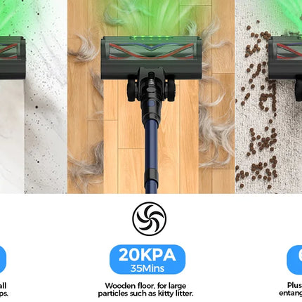 Cotiar 650W 60kPa Vacuum Cleaner Portable Handheld Appliance Cordless 70 Minutes Runtime Multifunctional S25