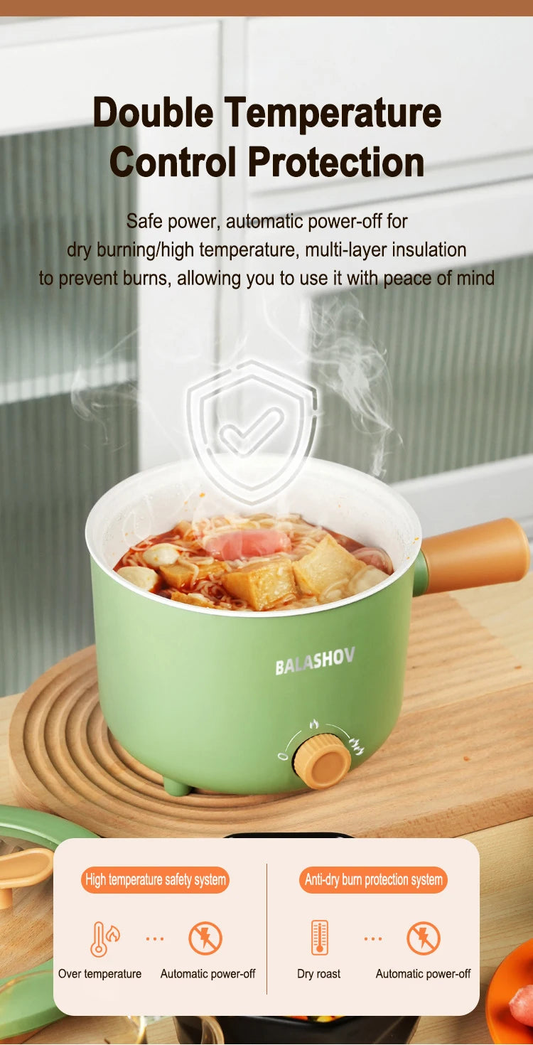 Mini-Multifunktions-Elektroherd Antihaft-Topf Bratpfanne Ramen Dormitory Small Hot Pot Elektroherd 1,7 Liter